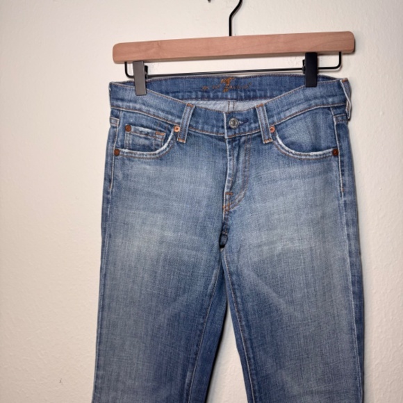 7 for all Mankind Bootcut Jeans Women's 25 Blue Medium Wash Denim Western Boho - Picture 2 of 5